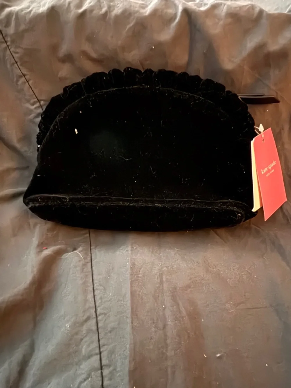 kate spade Black Crushed Velvet Cosmetic Case